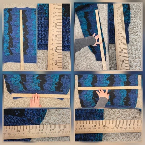 Vtg Retro 80s 90s Permit Knit cardigan Mens Large Abstract Wavy Art Coogi Style - Picture 5 of 6